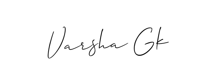 Allison_Script is a professional signature style that is perfect for those who want to add a touch of class to their signature. It is also a great choice for those who want to make their signature more unique. Get Varsha Gk name to fancy signature for free. Varsha Gk signature style 2 images and pictures png