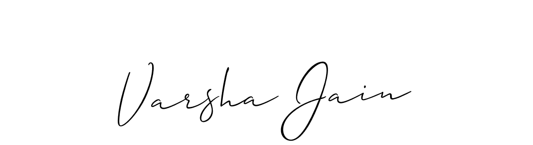 Create a beautiful signature design for name Varsha Jain. With this signature (Allison_Script) fonts, you can make a handwritten signature for free. Varsha Jain signature style 2 images and pictures png