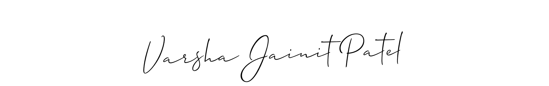 Make a short Varsha Jainit Patel signature style. Manage your documents anywhere anytime using Allison_Script. Create and add eSignatures, submit forms, share and send files easily. Varsha Jainit Patel signature style 2 images and pictures png