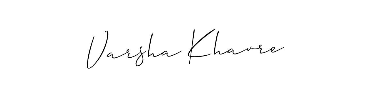 Make a beautiful signature design for name Varsha Khavre. With this signature (Allison_Script) style, you can create a handwritten signature for free. Varsha Khavre signature style 2 images and pictures png