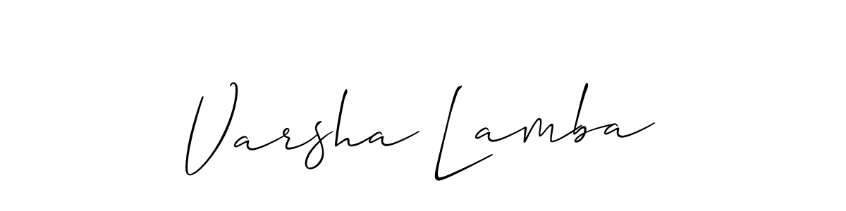 Create a beautiful signature design for name Varsha Lamba. With this signature (Allison_Script) fonts, you can make a handwritten signature for free. Varsha Lamba signature style 2 images and pictures png