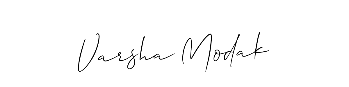 You should practise on your own different ways (Allison_Script) to write your name (Varsha Modak) in signature. don't let someone else do it for you. Varsha Modak signature style 2 images and pictures png