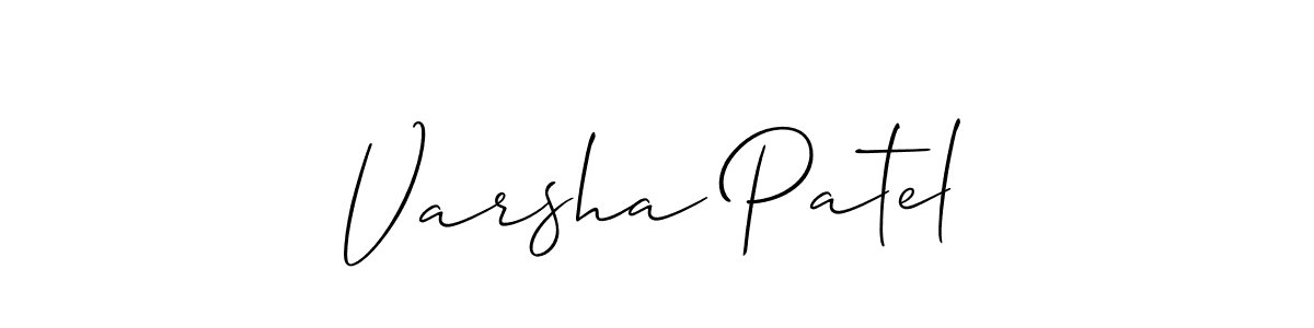 It looks lik you need a new signature style for name Varsha Patel. Design unique handwritten (Allison_Script) signature with our free signature maker in just a few clicks. Varsha Patel signature style 2 images and pictures png