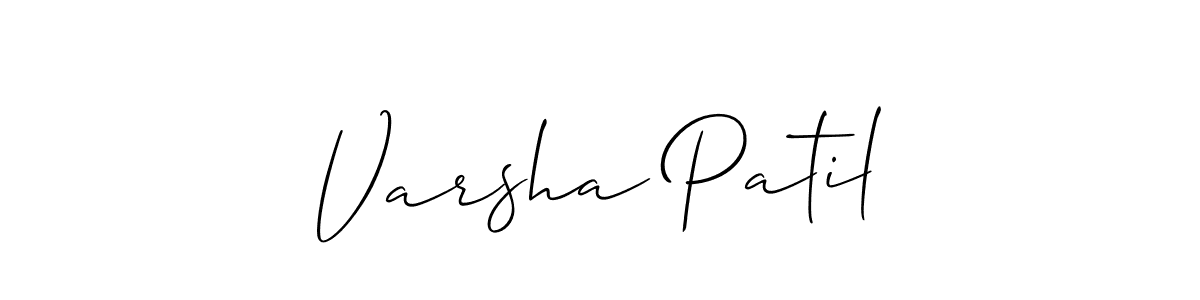 How to make Varsha Patil name signature. Use Allison_Script style for creating short signs online. This is the latest handwritten sign. Varsha Patil signature style 2 images and pictures png