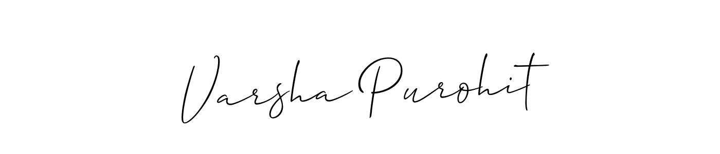 Allison_Script is a professional signature style that is perfect for those who want to add a touch of class to their signature. It is also a great choice for those who want to make their signature more unique. Get Varsha Purohit name to fancy signature for free. Varsha Purohit signature style 2 images and pictures png