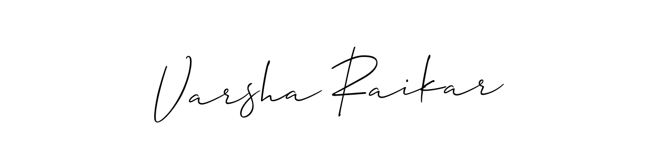 Varsha Raikar stylish signature style. Best Handwritten Sign (Allison_Script) for my name. Handwritten Signature Collection Ideas for my name Varsha Raikar. Varsha Raikar signature style 2 images and pictures png