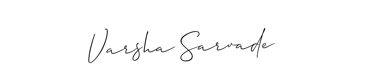 Also we have Varsha Sarvade name is the best signature style. Create professional handwritten signature collection using Allison_Script autograph style. Varsha Sarvade signature style 2 images and pictures png