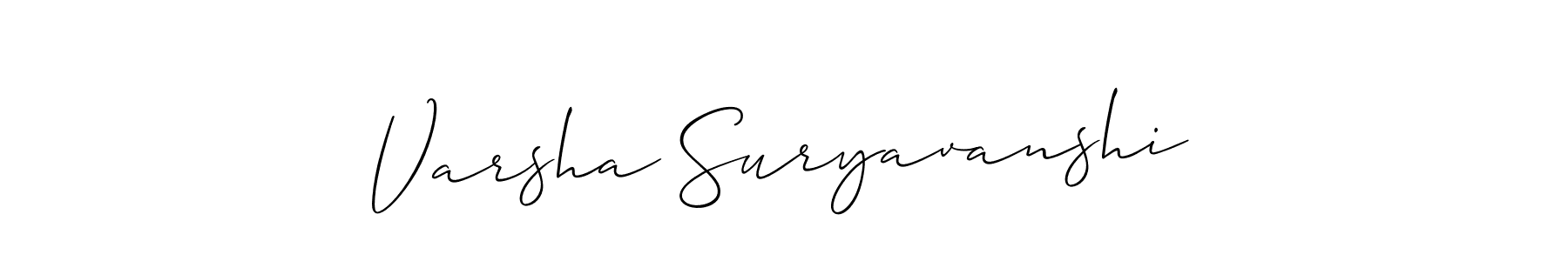 Varsha Suryavanshi stylish signature style. Best Handwritten Sign (Allison_Script) for my name. Handwritten Signature Collection Ideas for my name Varsha Suryavanshi. Varsha Suryavanshi signature style 2 images and pictures png