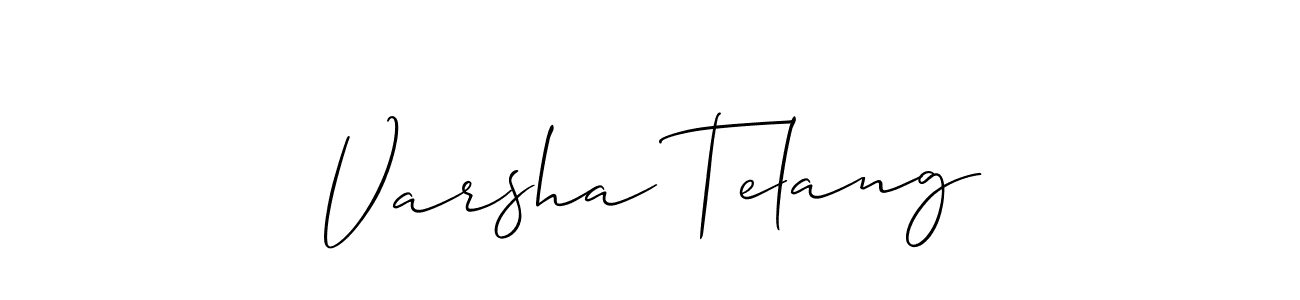 Make a short Varsha Telang signature style. Manage your documents anywhere anytime using Allison_Script. Create and add eSignatures, submit forms, share and send files easily. Varsha Telang signature style 2 images and pictures png