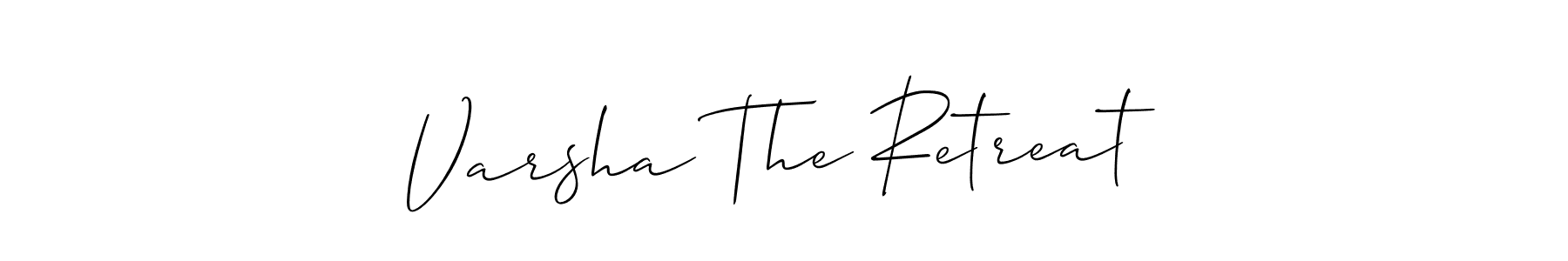 This is the best signature style for the Varsha The Retreat name. Also you like these signature font (Allison_Script). Mix name signature. Varsha The Retreat signature style 2 images and pictures png