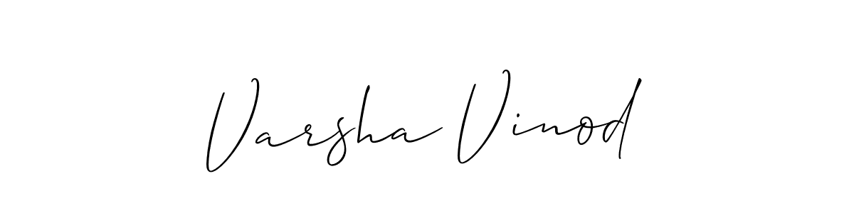 Make a beautiful signature design for name Varsha Vinod. With this signature (Allison_Script) style, you can create a handwritten signature for free. Varsha Vinod signature style 2 images and pictures png