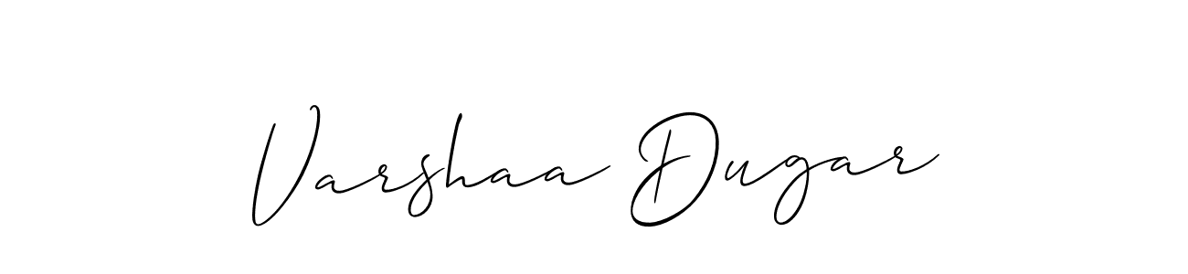 if you are searching for the best signature style for your name Varshaa Dugar. so please give up your signature search. here we have designed multiple signature styles  using Allison_Script. Varshaa Dugar signature style 2 images and pictures png