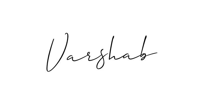 How to make Varshab signature? Allison_Script is a professional autograph style. Create handwritten signature for Varshab name. Varshab signature style 2 images and pictures png