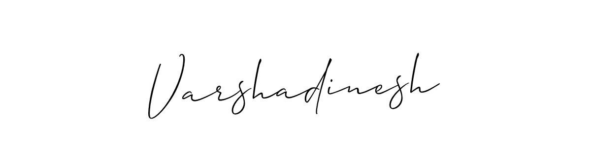 Make a beautiful signature design for name Varshadinesh. With this signature (Allison_Script) style, you can create a handwritten signature for free. Varshadinesh signature style 2 images and pictures png