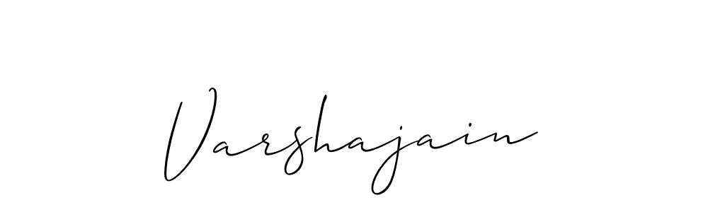 The best way (Allison_Script) to make a short signature is to pick only two or three words in your name. The name Varshajain include a total of six letters. For converting this name. Varshajain signature style 2 images and pictures png