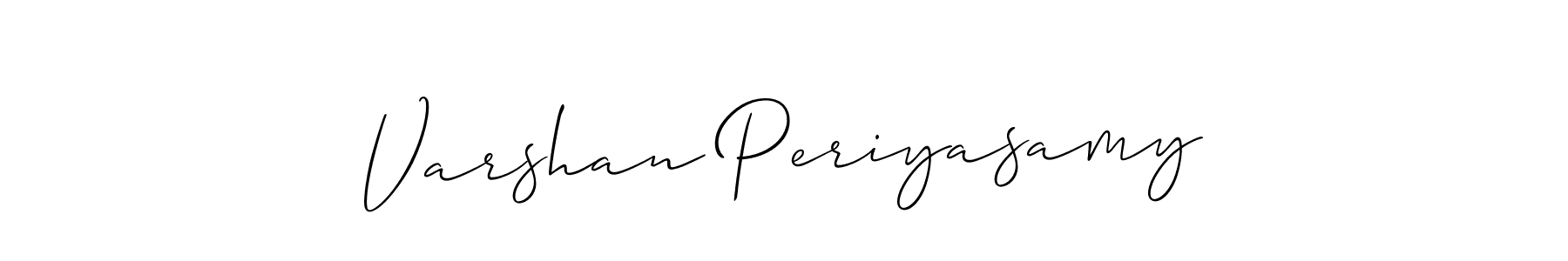 Also we have Varshan Periyasamy name is the best signature style. Create professional handwritten signature collection using Allison_Script autograph style. Varshan Periyasamy signature style 2 images and pictures png