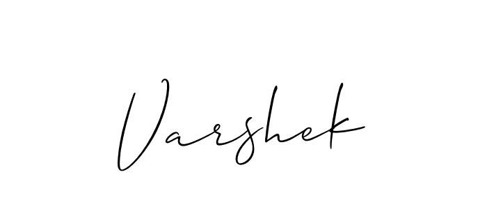 Similarly Allison_Script is the best handwritten signature design. Signature creator online .You can use it as an online autograph creator for name Varshek. Varshek signature style 2 images and pictures png