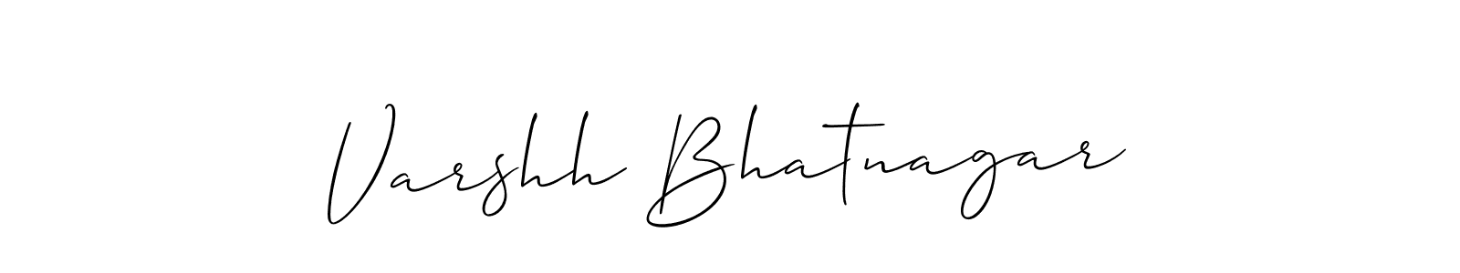Create a beautiful signature design for name Varshh Bhatnagar. With this signature (Allison_Script) fonts, you can make a handwritten signature for free. Varshh Bhatnagar signature style 2 images and pictures png
