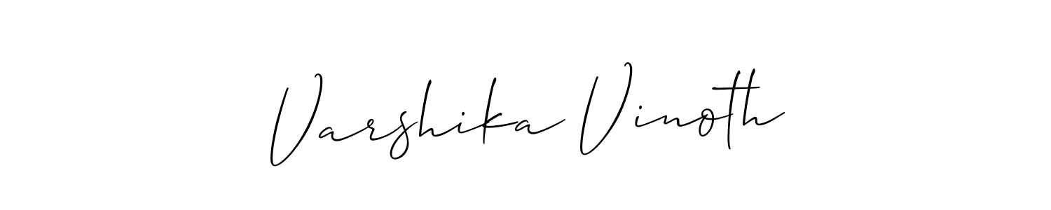 Use a signature maker to create a handwritten signature online. With this signature software, you can design (Allison_Script) your own signature for name Varshika Vinoth. Varshika Vinoth signature style 2 images and pictures png