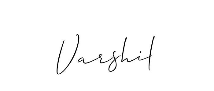 Use a signature maker to create a handwritten signature online. With this signature software, you can design (Allison_Script) your own signature for name Varshil. Varshil signature style 2 images and pictures png