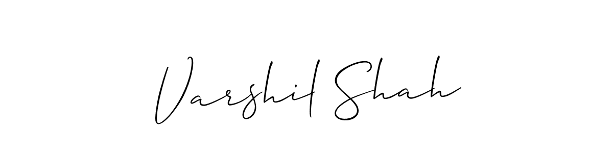 Varshil Shah stylish signature style. Best Handwritten Sign (Allison_Script) for my name. Handwritten Signature Collection Ideas for my name Varshil Shah. Varshil Shah signature style 2 images and pictures png