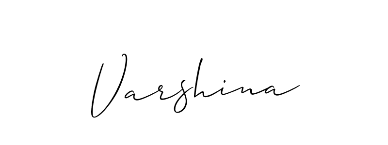 Design your own signature with our free online signature maker. With this signature software, you can create a handwritten (Allison_Script) signature for name Varshina. Varshina signature style 2 images and pictures png
