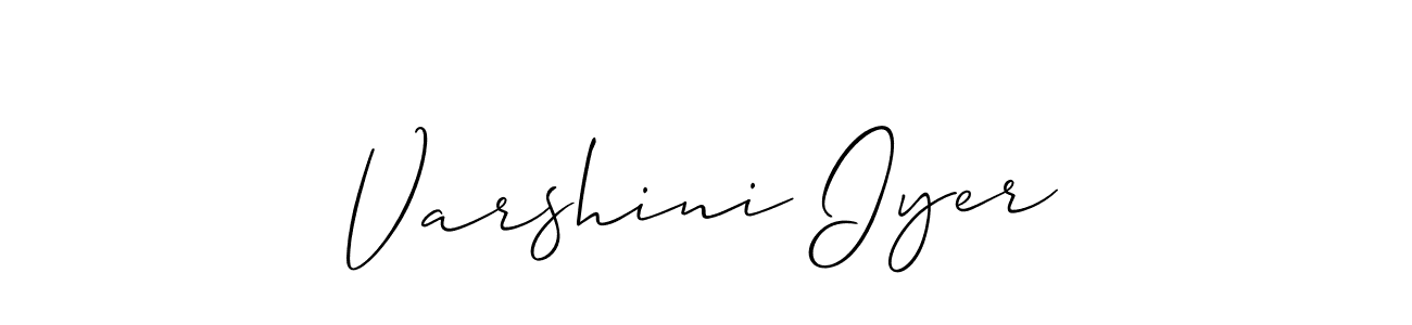 It looks lik you need a new signature style for name Varshini Iyer. Design unique handwritten (Allison_Script) signature with our free signature maker in just a few clicks. Varshini Iyer signature style 2 images and pictures png