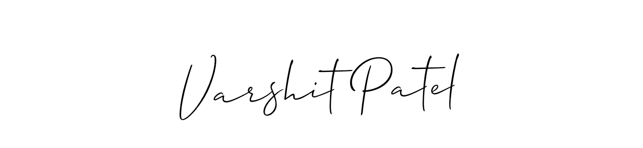 Varshit Patel stylish signature style. Best Handwritten Sign (Allison_Script) for my name. Handwritten Signature Collection Ideas for my name Varshit Patel. Varshit Patel signature style 2 images and pictures png