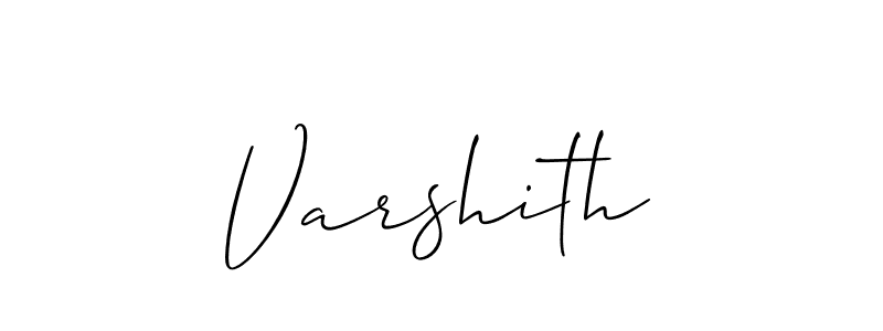 Create a beautiful signature design for name Varshith. With this signature (Allison_Script) fonts, you can make a handwritten signature for free. Varshith signature style 2 images and pictures png