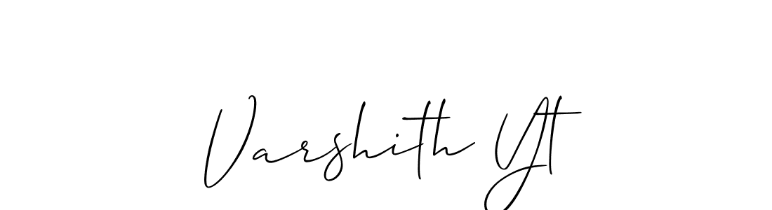 Use a signature maker to create a handwritten signature online. With this signature software, you can design (Allison_Script) your own signature for name Varshith Yt. Varshith Yt signature style 2 images and pictures png
