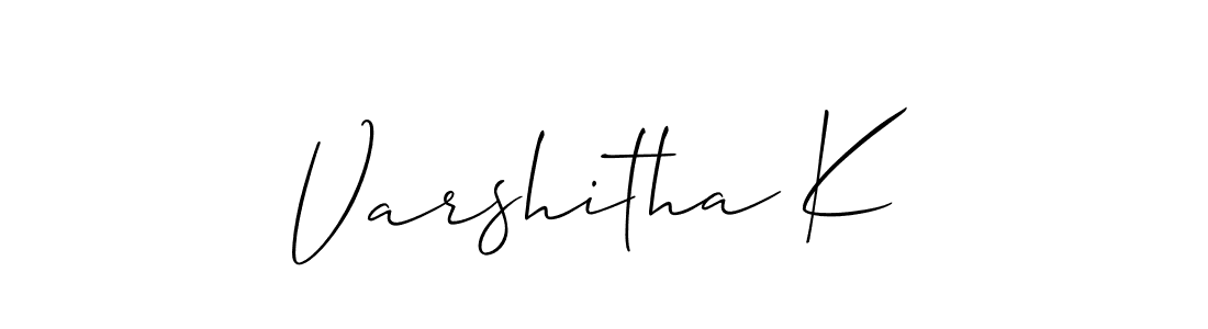 Make a beautiful signature design for name Varshitha K. With this signature (Allison_Script) style, you can create a handwritten signature for free. Varshitha K signature style 2 images and pictures png