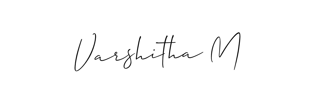 Make a beautiful signature design for name Varshitha M. With this signature (Allison_Script) style, you can create a handwritten signature for free. Varshitha M signature style 2 images and pictures png