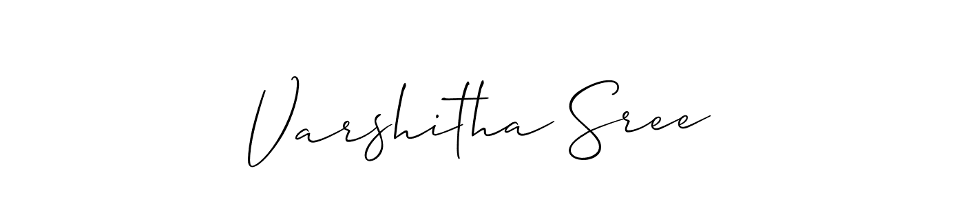 Allison_Script is a professional signature style that is perfect for those who want to add a touch of class to their signature. It is also a great choice for those who want to make their signature more unique. Get Varshitha Sree name to fancy signature for free. Varshitha Sree signature style 2 images and pictures png