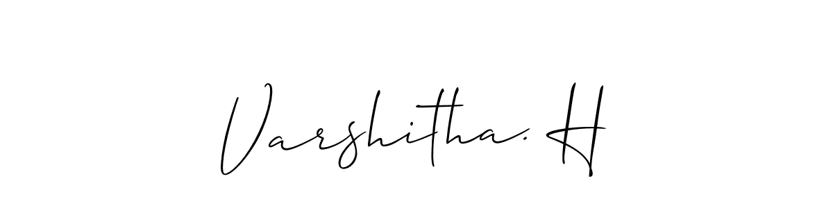 Make a beautiful signature design for name Varshitha. H. With this signature (Allison_Script) style, you can create a handwritten signature for free. Varshitha. H signature style 2 images and pictures png