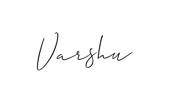 Use a signature maker to create a handwritten signature online. With this signature software, you can design (Allison_Script) your own signature for name Varshu. Varshu signature style 2 images and pictures png