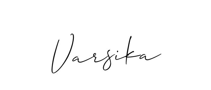 Create a beautiful signature design for name Varsika. With this signature (Allison_Script) fonts, you can make a handwritten signature for free. Varsika signature style 2 images and pictures png