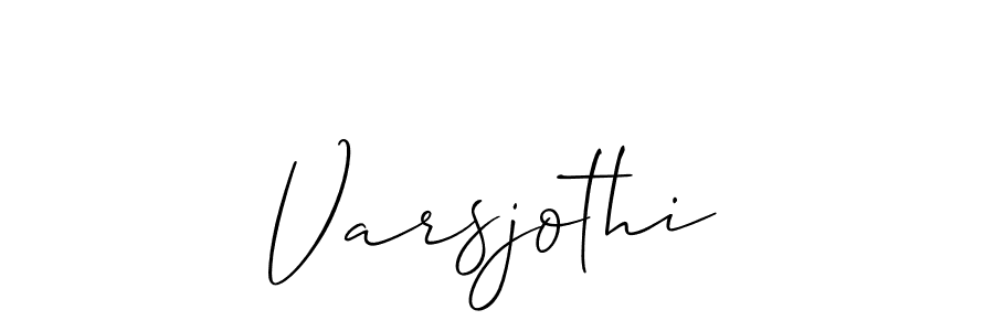 Create a beautiful signature design for name Varsjothi. With this signature (Allison_Script) fonts, you can make a handwritten signature for free. Varsjothi signature style 2 images and pictures png