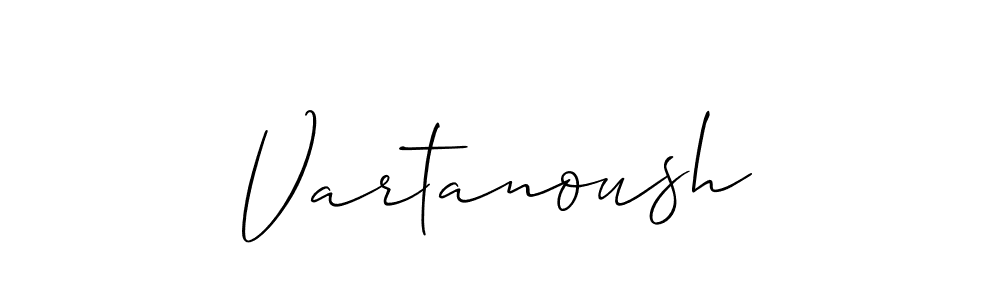 Make a short Vartanoush signature style. Manage your documents anywhere anytime using Allison_Script. Create and add eSignatures, submit forms, share and send files easily. Vartanoush signature style 2 images and pictures png