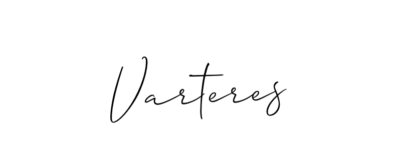 Create a beautiful signature design for name Varteres. With this signature (Allison_Script) fonts, you can make a handwritten signature for free. Varteres signature style 2 images and pictures png