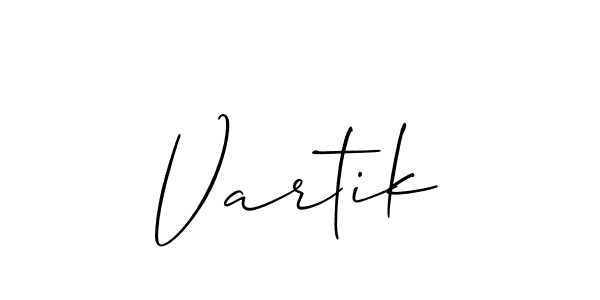 Create a beautiful signature design for name Vartik. With this signature (Allison_Script) fonts, you can make a handwritten signature for free. Vartik signature style 2 images and pictures png