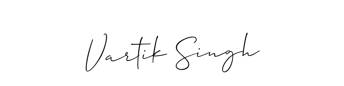 Vartik Singh stylish signature style. Best Handwritten Sign (Allison_Script) for my name. Handwritten Signature Collection Ideas for my name Vartik Singh. Vartik Singh signature style 2 images and pictures png