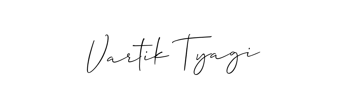 You should practise on your own different ways (Allison_Script) to write your name (Vartik Tyagi) in signature. don't let someone else do it for you. Vartik Tyagi signature style 2 images and pictures png