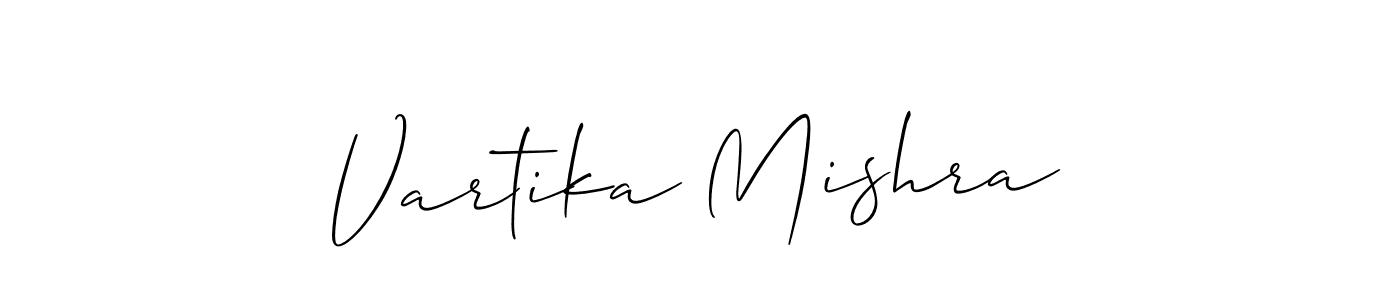 It looks lik you need a new signature style for name Vartika Mishra. Design unique handwritten (Allison_Script) signature with our free signature maker in just a few clicks. Vartika Mishra signature style 2 images and pictures png