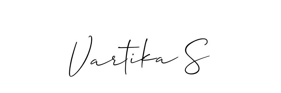 Vartika S stylish signature style. Best Handwritten Sign (Allison_Script) for my name. Handwritten Signature Collection Ideas for my name Vartika S. Vartika S signature style 2 images and pictures png