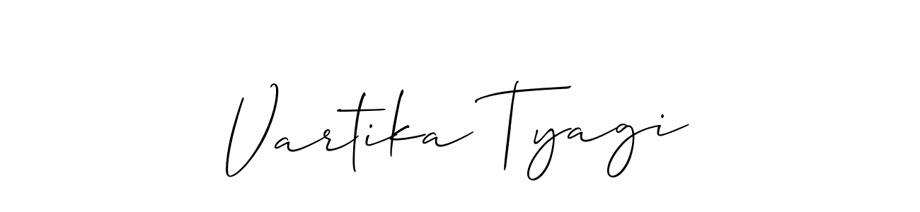 Make a beautiful signature design for name Vartika Tyagi. With this signature (Allison_Script) style, you can create a handwritten signature for free. Vartika Tyagi signature style 2 images and pictures png