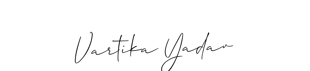 if you are searching for the best signature style for your name Vartika Yadav. so please give up your signature search. here we have designed multiple signature styles  using Allison_Script. Vartika Yadav signature style 2 images and pictures png