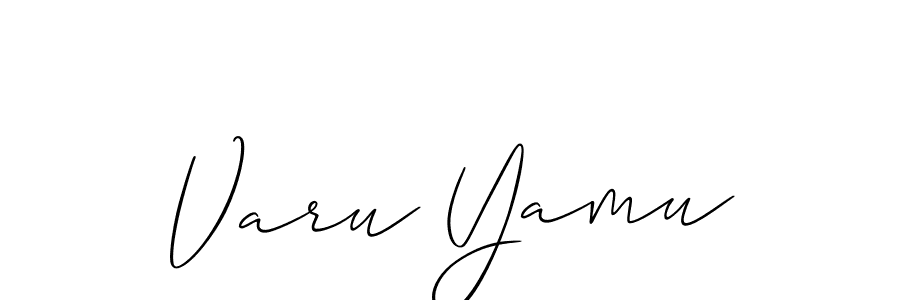 Create a beautiful signature design for name Varu Yamu. With this signature (Allison_Script) fonts, you can make a handwritten signature for free. Varu Yamu signature style 2 images and pictures png