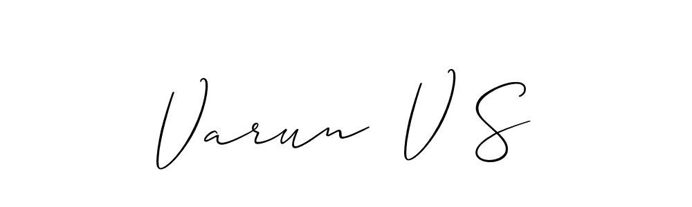Make a beautiful signature design for name Varun  V S. With this signature (Allison_Script) style, you can create a handwritten signature for free. Varun  V S signature style 2 images and pictures png