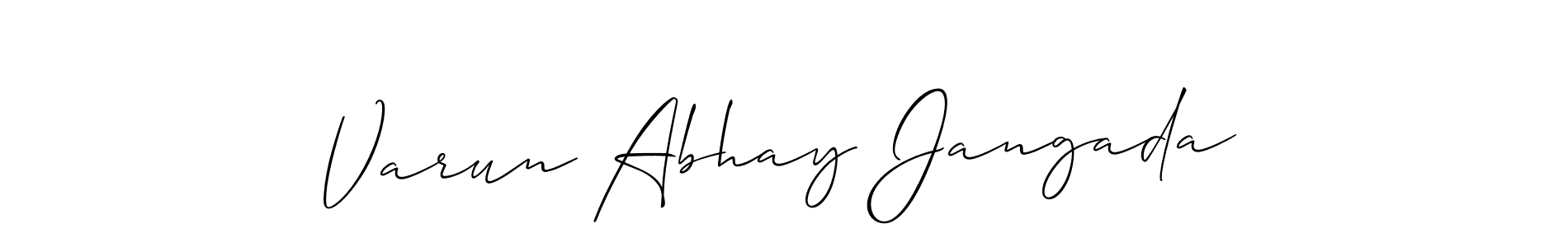 Make a short Varun Abhay Jangada signature style. Manage your documents anywhere anytime using Allison_Script. Create and add eSignatures, submit forms, share and send files easily. Varun Abhay Jangada signature style 2 images and pictures png