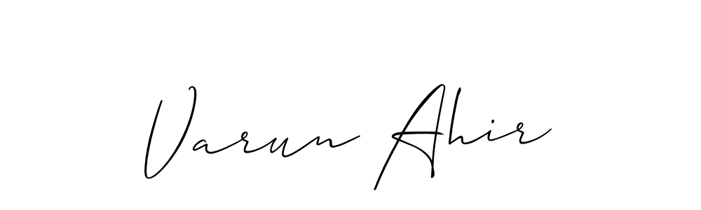 Also we have Varun Ahir name is the best signature style. Create professional handwritten signature collection using Allison_Script autograph style. Varun Ahir signature style 2 images and pictures png